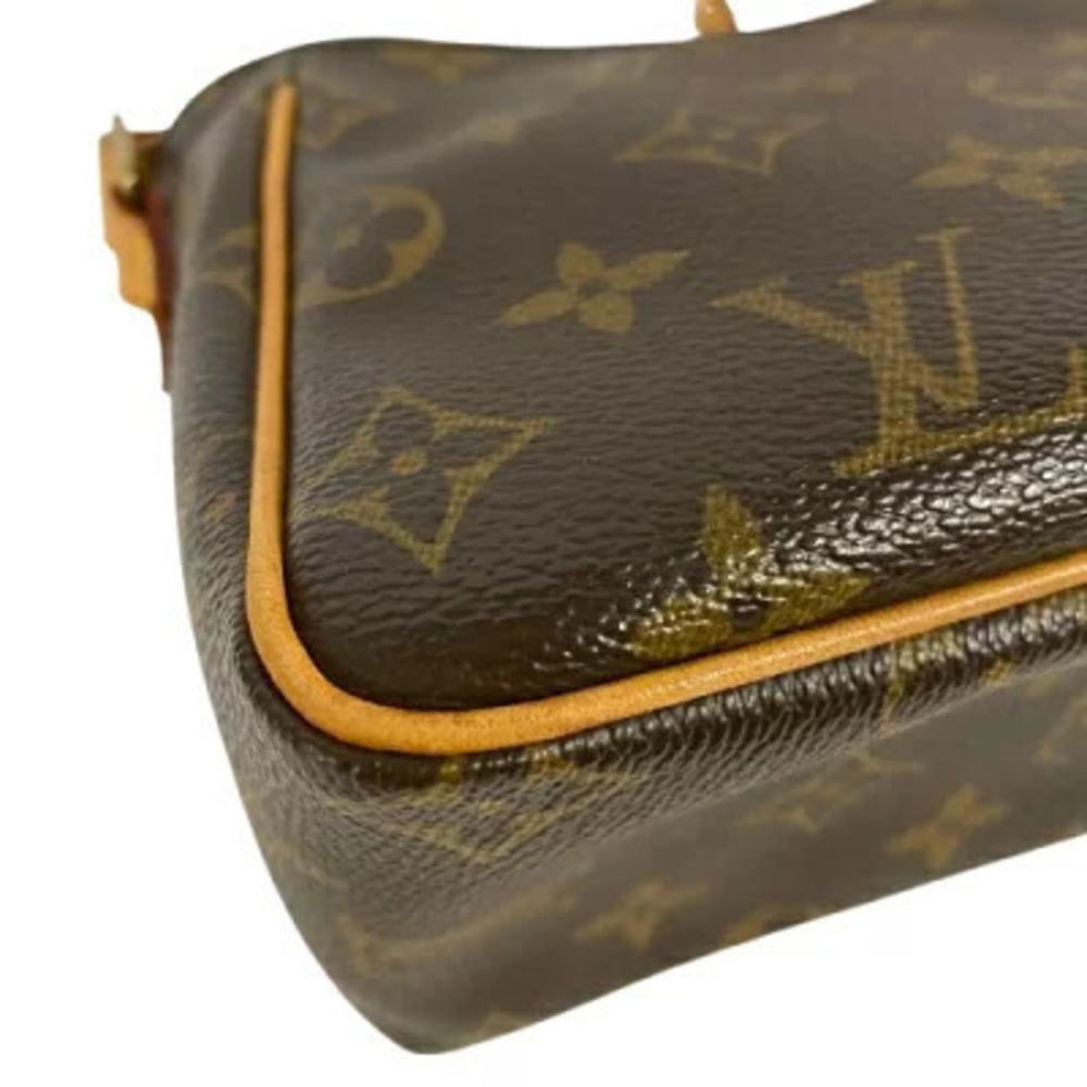 LOUIS VUITTON Vivacite Monogram Shoulder Bag Brown AB